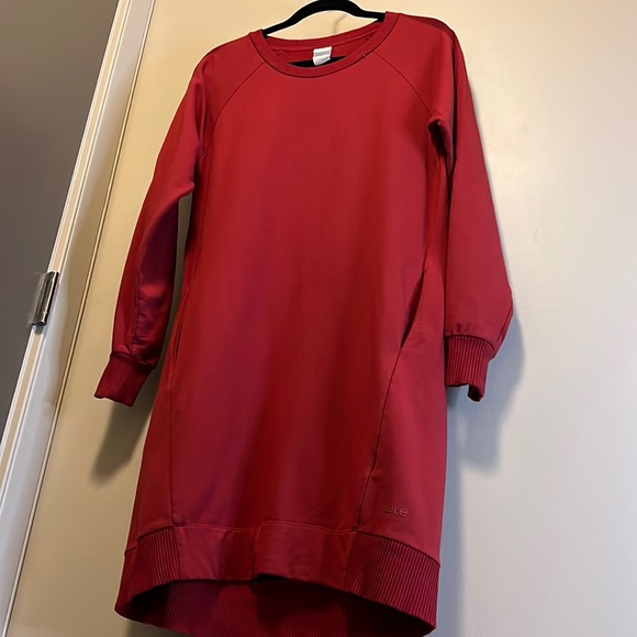 Lolë Sweater Casual Red Dress. Size S. Mesh sleeve detail - Picture 1 of 6